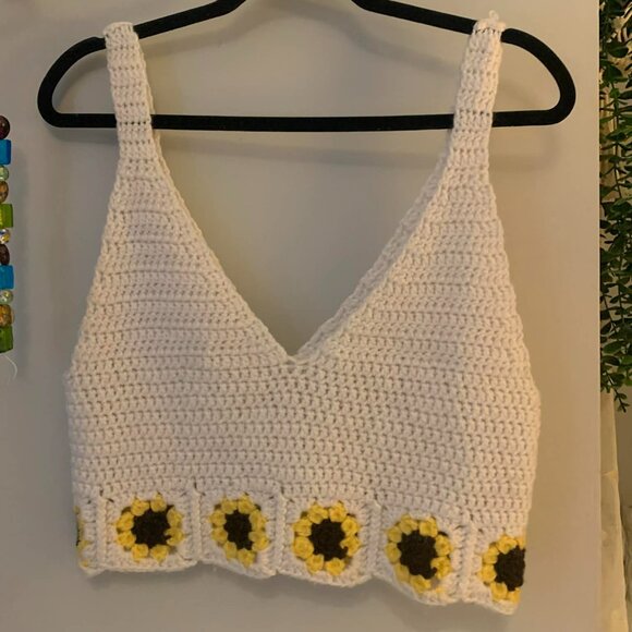 Handmade Tops - Handmade Crochet Daisy Tank Top